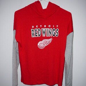 Detroit Red Wings NHL Girls Red Gray Lightweight Long Sleeve Hoodie-XL/14-16-NWT